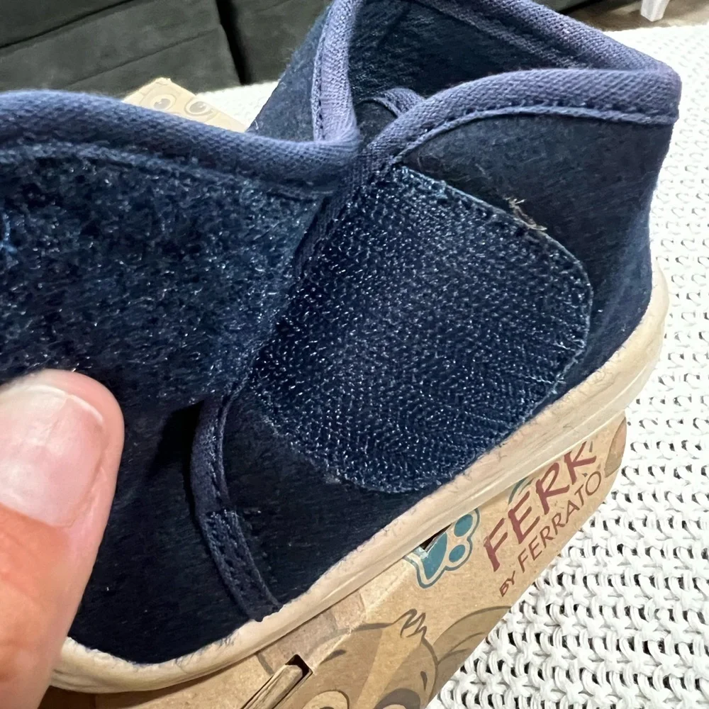 Navy Blue Kids Slippers with Cartoon Design